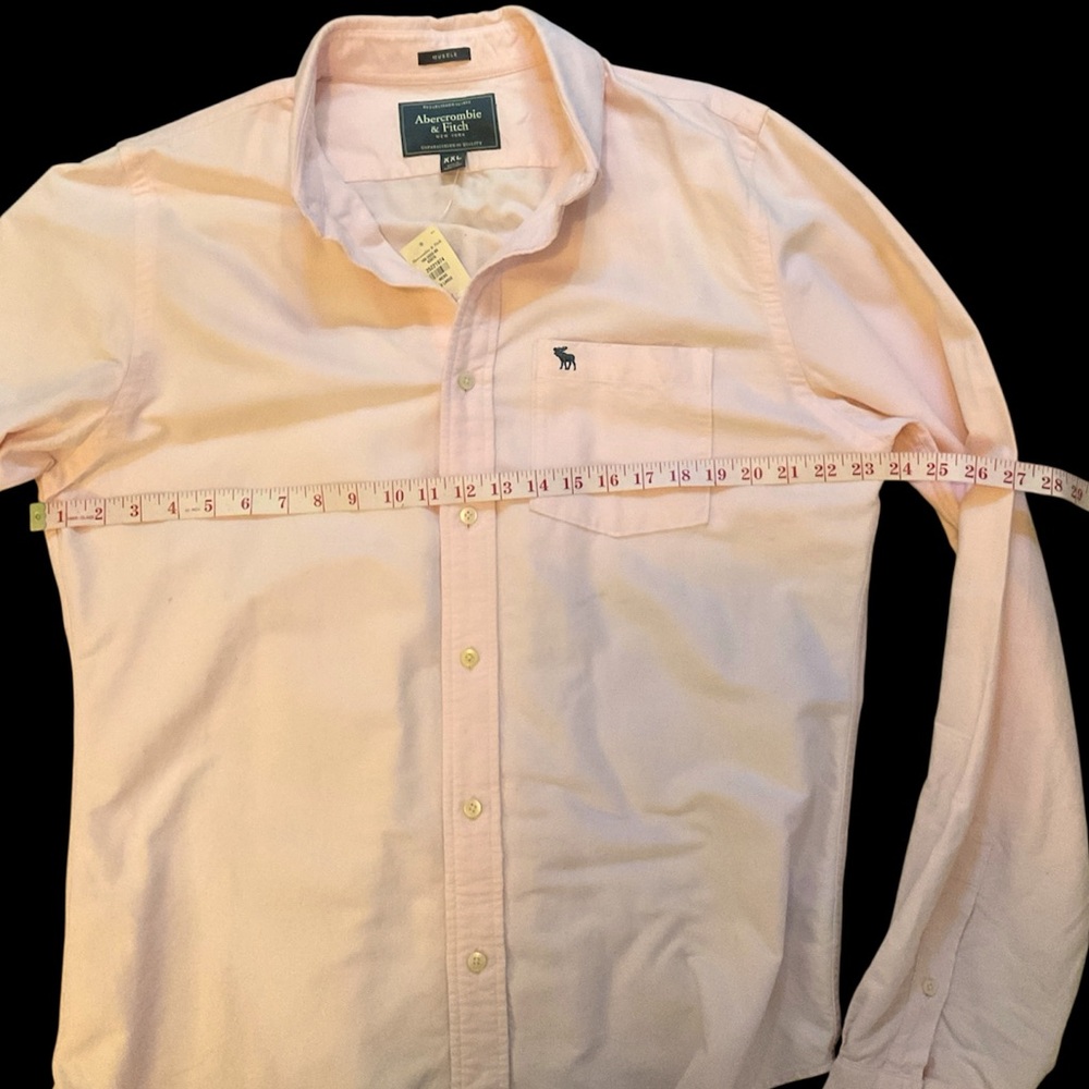 Abercrombie & Fitch Men's Light Pink Button Down Shirt